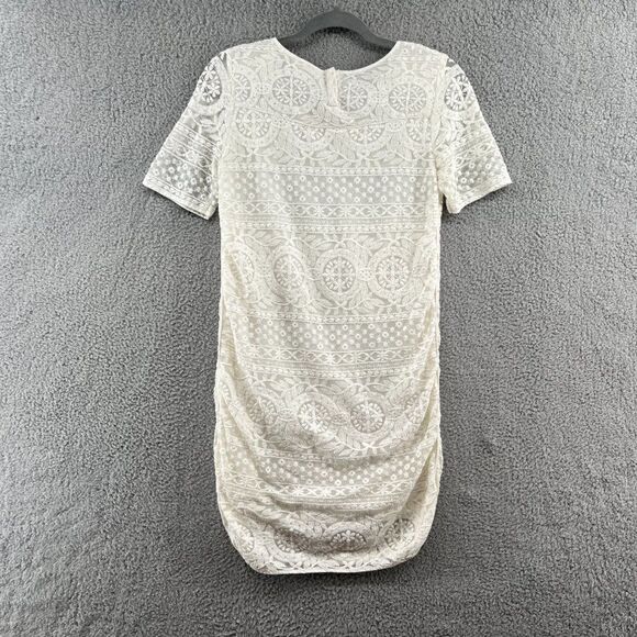 Sezane Pali Embroidered Dress White lace boho intricate short sleeve mini - Picture 5 of 16